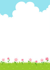 Spring flowers on the grass. Spring nature background.