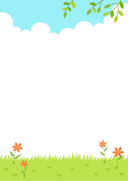 Spring flowers on the grass. Spring nature background.	
