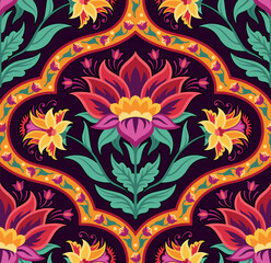 Mughal seamless floral pattern