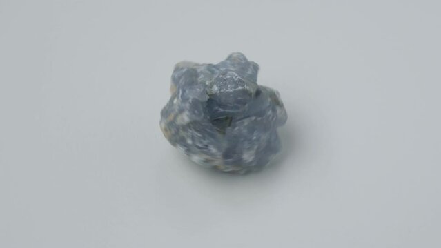 Celestine Crystal Stone black backround mineral gemstone. Natural Azure rough crystals