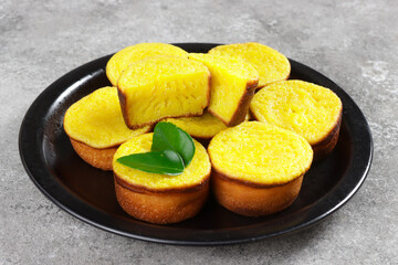 Bika Ambon is a Tapioca sponge cake from Medan, Indonesia.