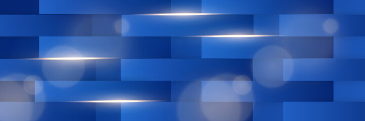 Contemporary Blue Vector Banner with Light Effect