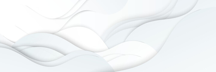 Elegant White Vector Banner with Copy Space