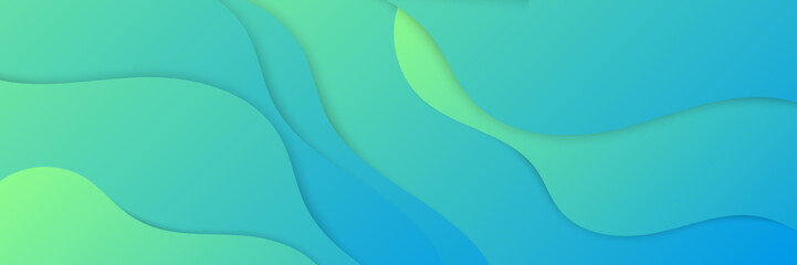 Zen-like Blue and Green Banner with Wide Composition