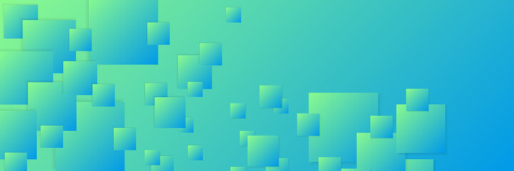 Corporate Blue and Green Banner with Simple Design