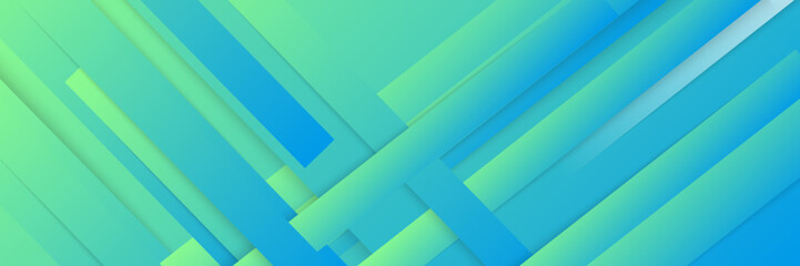 Obraz premium Zen-like Blue and Green Banner with Wide Composition