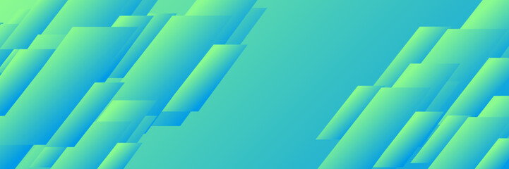 Fototapeta premium Simple Blue and Green Banner Template for Web Design