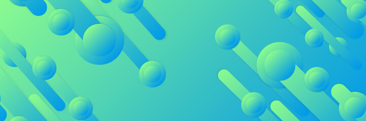 Simple Blue and Green Banner Template for Web Design