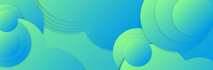 Clean Blue and Green Banner with Minimalist Elements