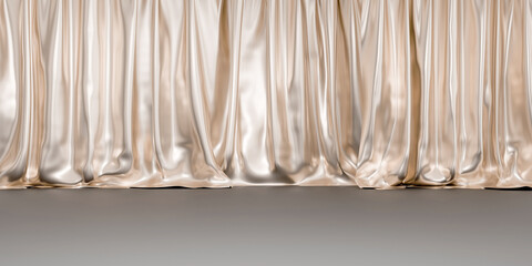 Circle podium shiny curtain background stage and backdrop 3D illustration