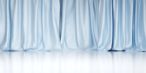 Circle podium shiny curtain background stage and backdrop 3D illustration