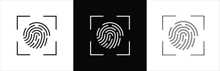 Fingerprint icon set. Fingerprint identification icon for apps and websites. Vector illustration