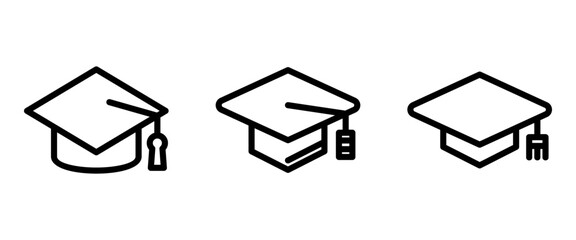 mortarboard icon or logo isolated sign symbol vector illustration - high quality black style vector icons