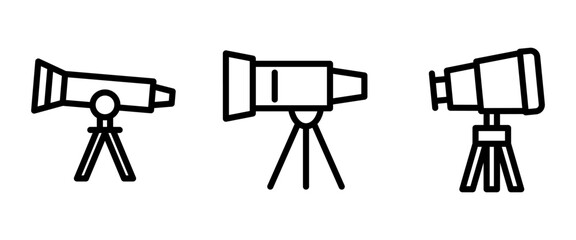 telescope icon or logo isolated sign symbol vector illustration - high quality black style vector icons