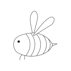 Hand drawn illustration bee. Isolated on white background