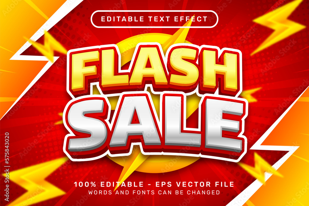 Poster flash sale 3d text effect and editable text effect