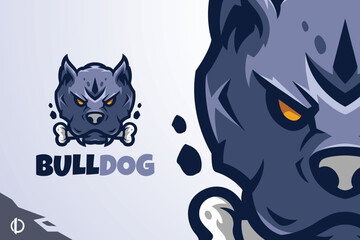 Bulldog - Mascot & Esport logo template, All elements in this template are editable