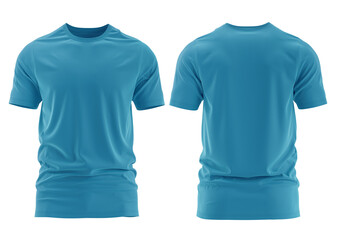 T-shirt Short sleeve 1 cm rib neck With detail and Texture. Color Blue