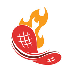 BBQ icon logo design