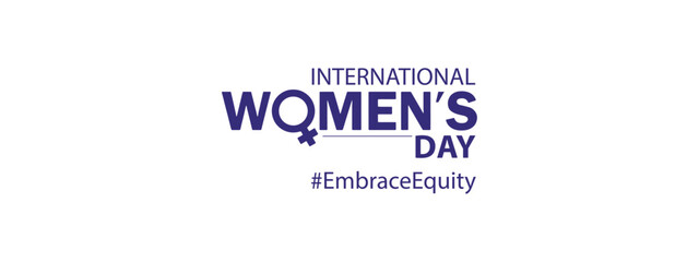 International Women's Day banner. #EmbraceEquity, International Women's Day 2023, campaign theme: #EmbraceEquity. Women's Day vector illustration.