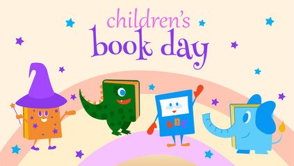 International Childrens Book Day design day for suitable greeting card, poster, banner and etc.