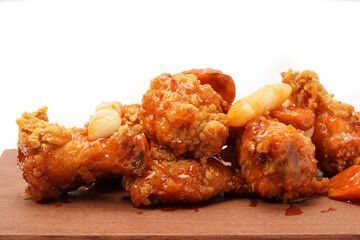 Korean Fried Chicken with Rice Cakes