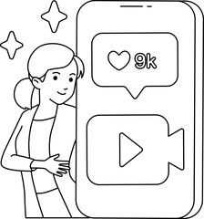 Female Entrepreneur Upload Video to Social Media Promote Product and Positive Feedback