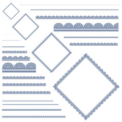 モダン大人カラーひし形サイズ違いフリルラインセット