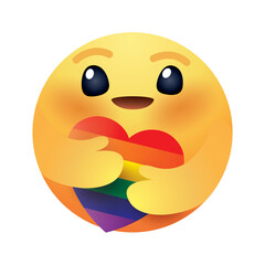 Pride flag heart vector illustration isolated on white.