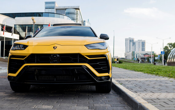  Bright yellow luxury car Lamborghini Urus