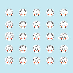 こどもの顔の表情のアイコンA-1