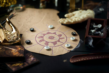 Astrological forecast, mysticism and science concept. 