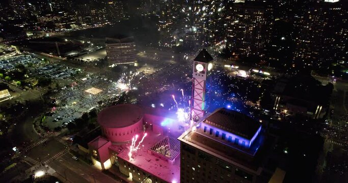 Overhead View of Fireworks Canada Day Mississauga