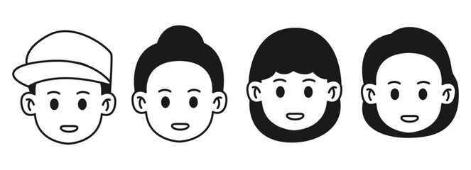 black and white face avatar