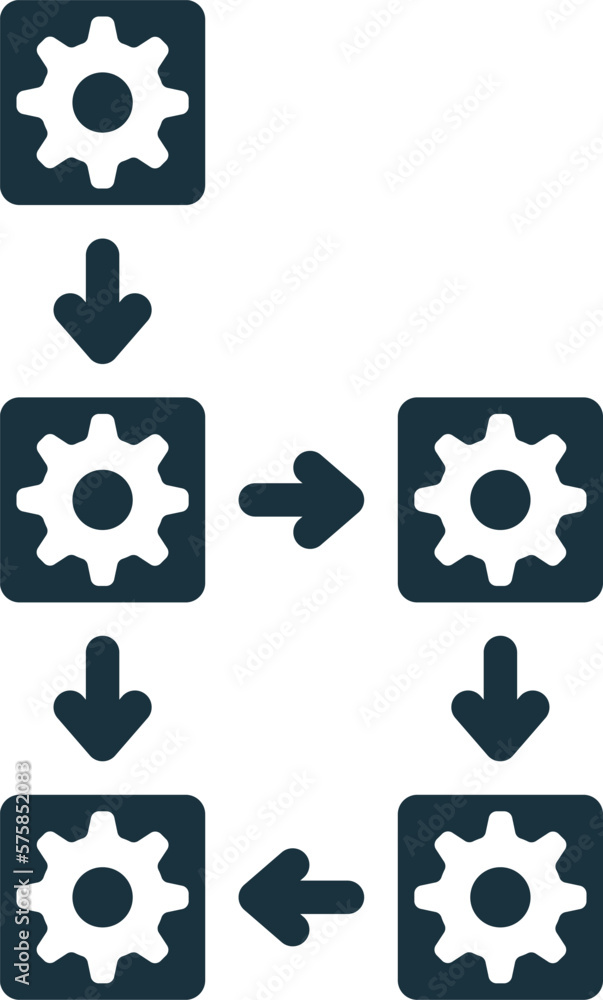 Poster workflow icon. monochrome simple sign from collaboration collection. workflow icon for logo, templat