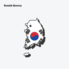 South Korea Nation Flag Map Infographic