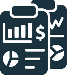 Financial records icon. Monochrome simple sign from common tax collection. Financial records icon for logo, templates, web design and infographics.