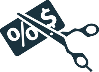 Tax exemption icon. Monochrome simple sign from common tax collection. Tax exemption icon for logo, templates, web design and infographics.