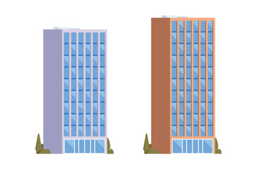 Vector elements representing high rise buildings for city illustration