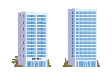 Vector elements representing high rise buildings for city illustration © Lemonstocks