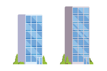 Vector elements representing high rise buildings for city illustration © Lemonstocks