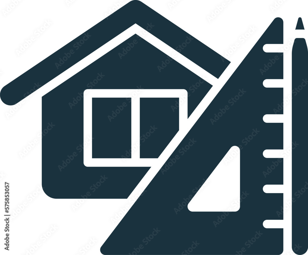 Poster architect tools icon. monochrome simple sign from construction instruments collection. architect too