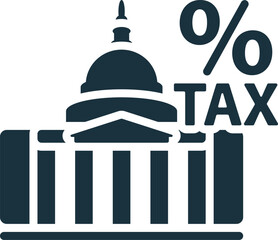 Obraz premium Federal income tax icon. Monochrome simple sign from common tax collection. Federal income tax icon for logo, templates, web design and infographics.