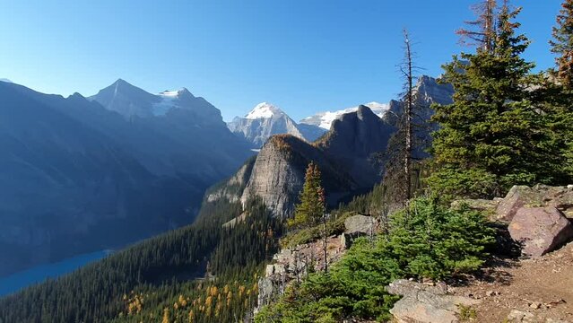 View of Lake Louise, seen from Little Behive viewpoint. Canada