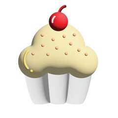 3D ILLUSTRATION CUP CAKE