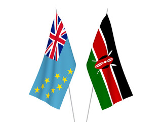 Obraz premium Kenya and Tuvalu flags