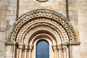 Melide, Galicia, Spain. Main milestone in the Camino de Santiago route. View of the San Roque chapel gate