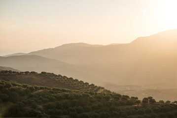 sunset in the mountains