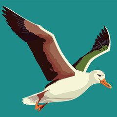 Fototapeta premium Colorful flying albatross pop art style vector illustration