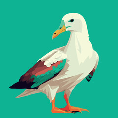 Colorful albatross pop art style vector illustration